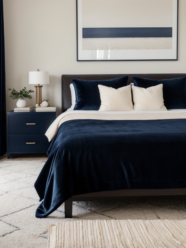 Cozy & Stylish Navy Bedrooms: Adding Texture for Modern Charm