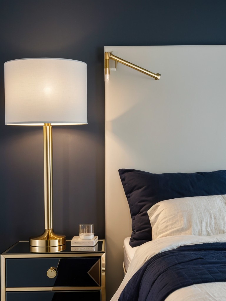 Chic navy bedrooms with metallic accents for a modern vibe