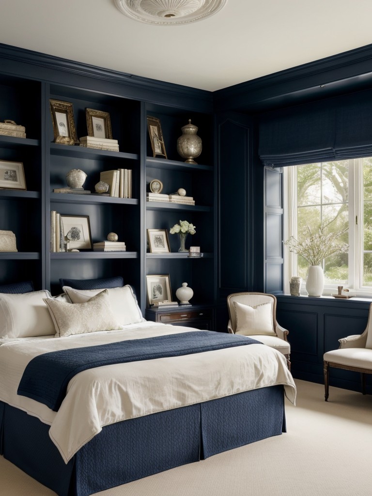 Chic Navy Apartment Décor: Create a Timeless Vibe with Elegant Shelving