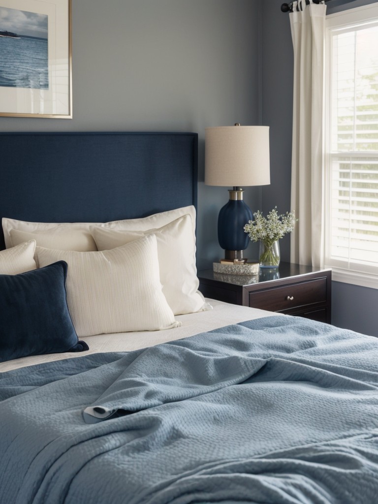 Create a Cozy Navy Bedroom Retreat with Ocean-Inspired Decor