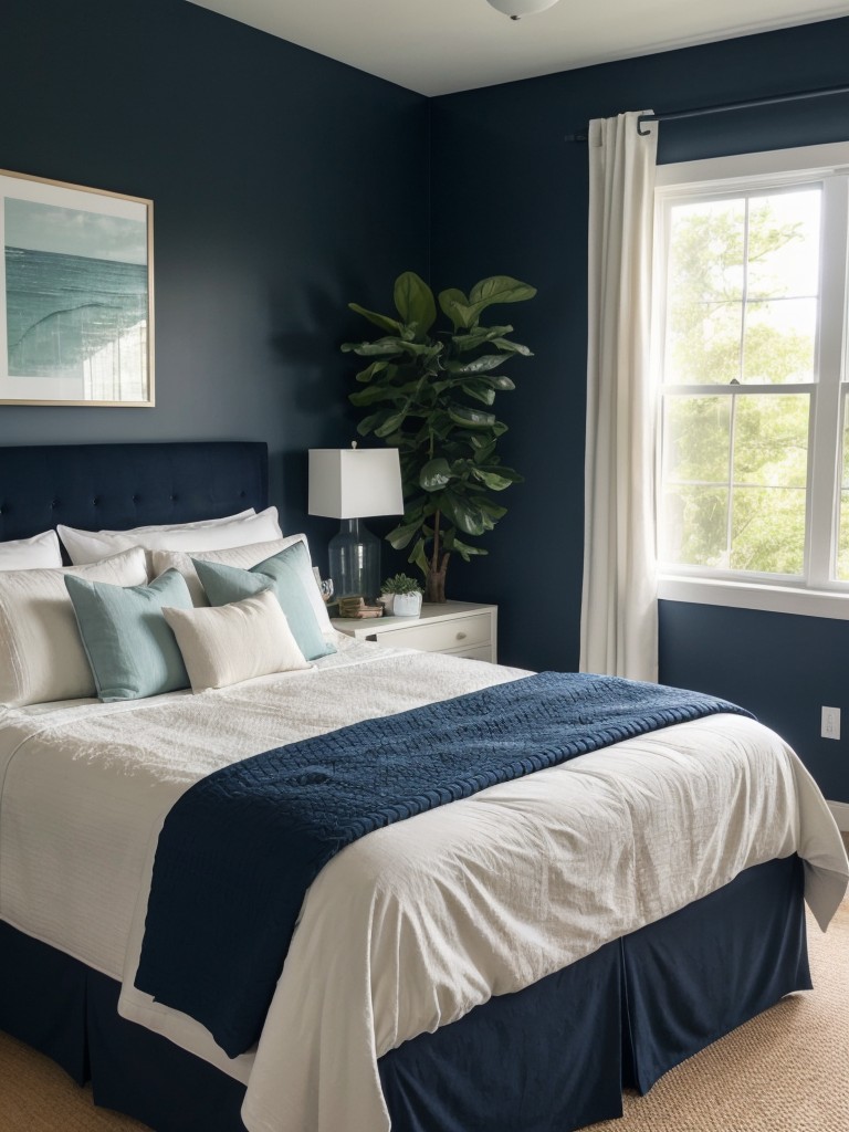 Nautical Tranquility: Transform Your Apartment with Navy Bedroom Decor