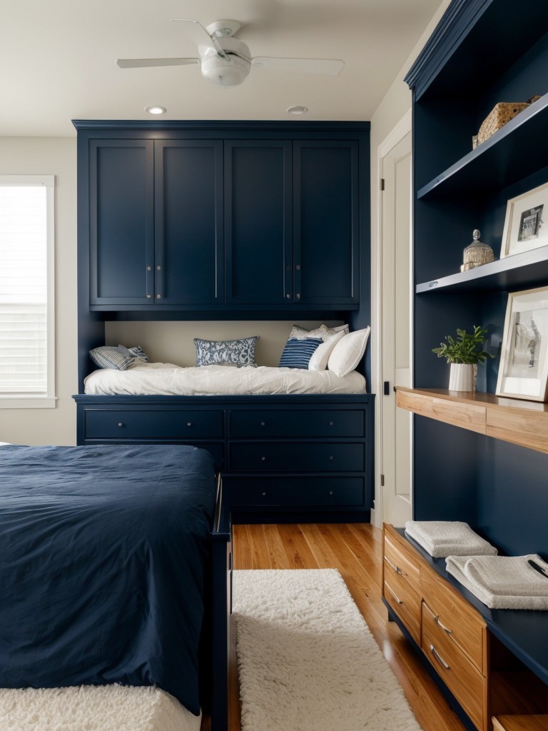 Maximize Functionality with Clever Navy Bedroom Decor