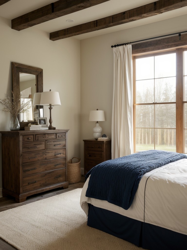 Cozy Retreat: Rustic Navy Bedroom Decor Ideas