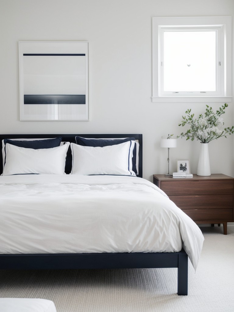 Monochrome Chic: Navy & White Bedroom Makeover