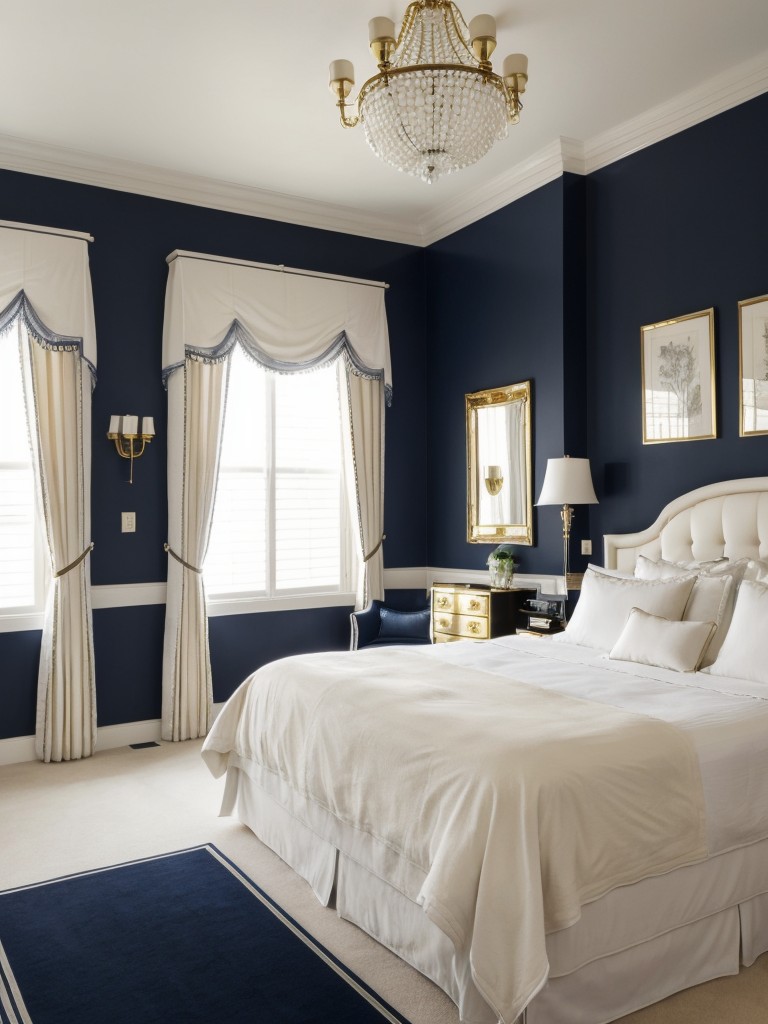 Navy & White Bliss: Classic Twist on Apartment Decor