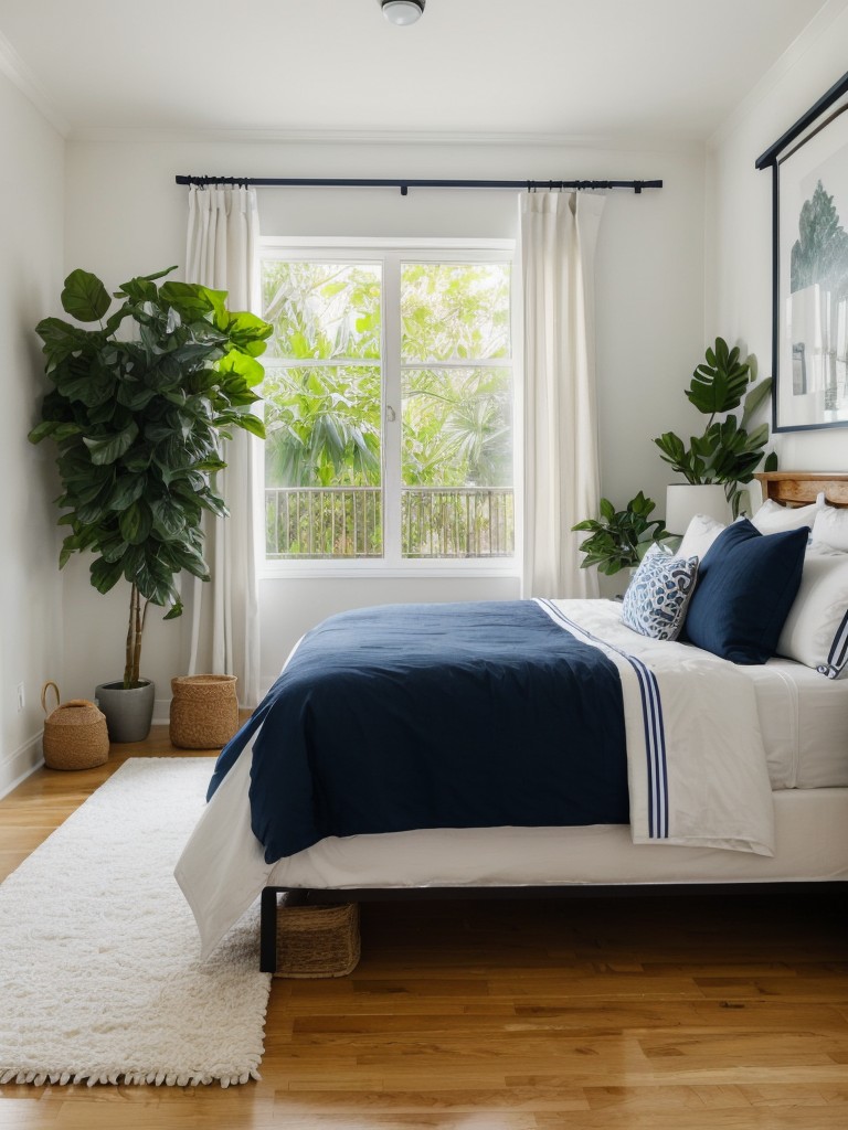 Navy & White Jungle Retreat: Urban Apartment with a Twist!