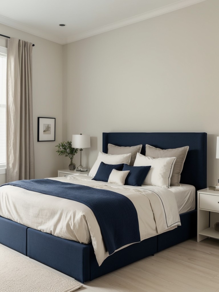 Navy Decor Accents for a Minimalist Bedroom Makeover