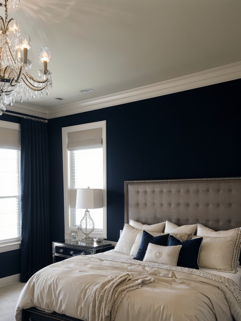 Navy Decor Accents - Elevate Your Bedroom with Luxe Elegance!