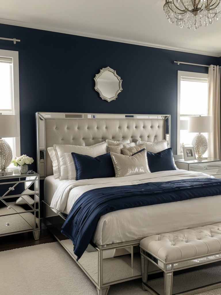 Navy Bliss: Elevate Your Bedroom with Elegant Decor!