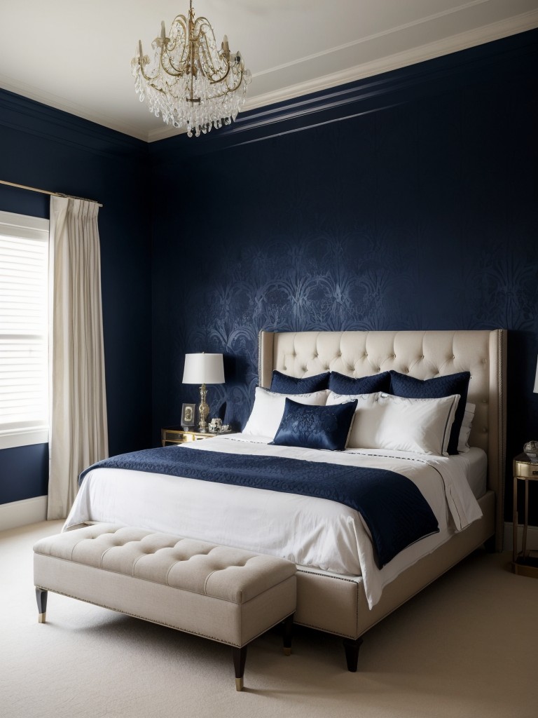 Bold and Luxurious Navy Bedroom Ideas for an Alluring Apartment