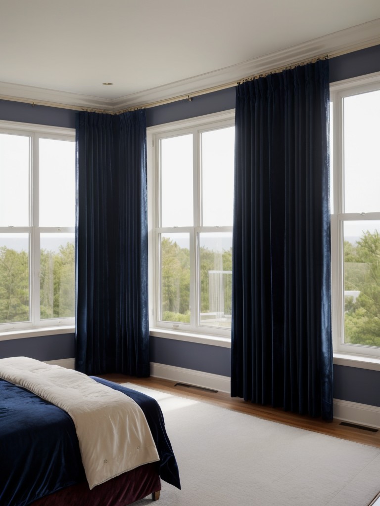 Chic Window Treatments for a Glamorous Apartment Bedroom