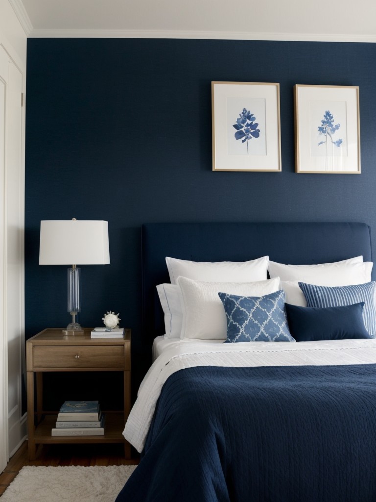 Navy Oasis: Apartment Bedroom Decor Ideas.