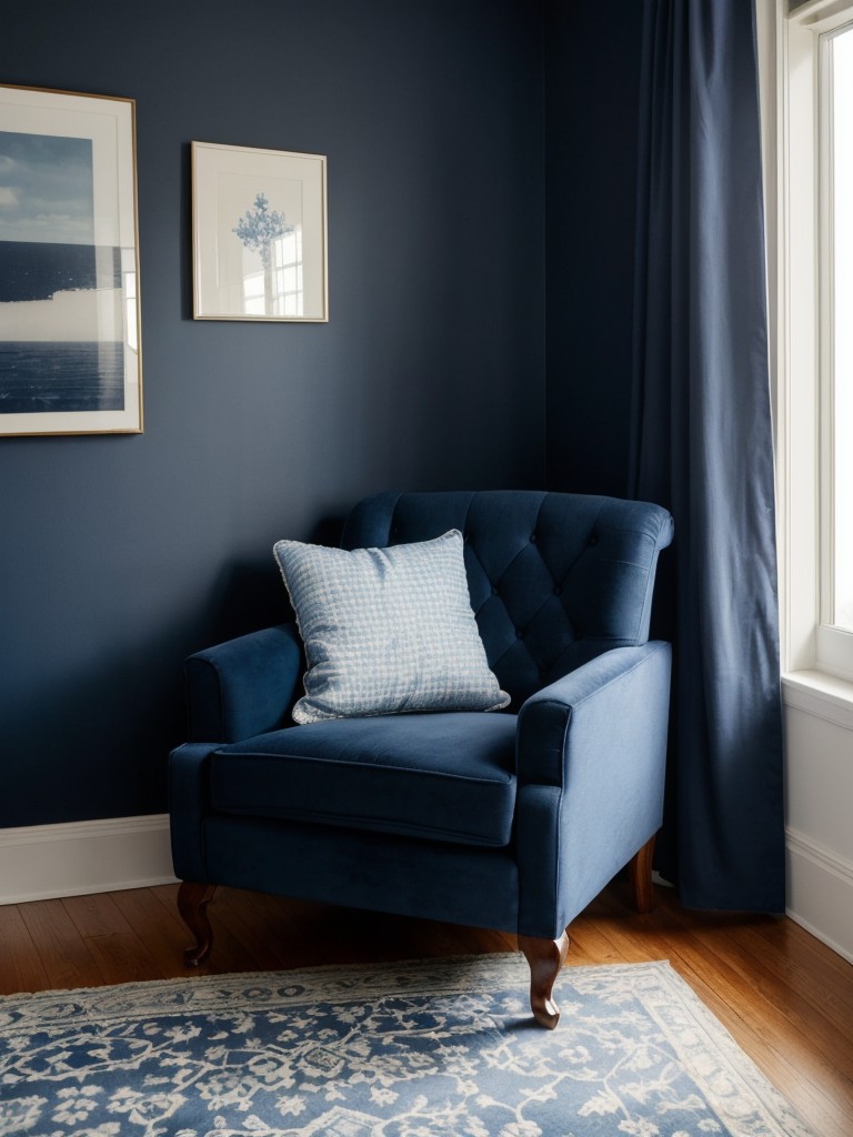 Navy Bliss: Transform Your Apartment with Cozy Blue Décor!