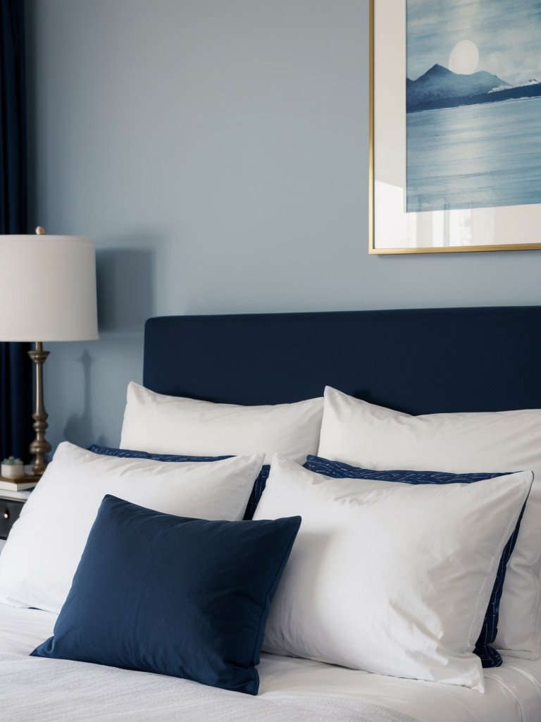 Navy Serenity: Transform Your Bedroom with Zen Vibe