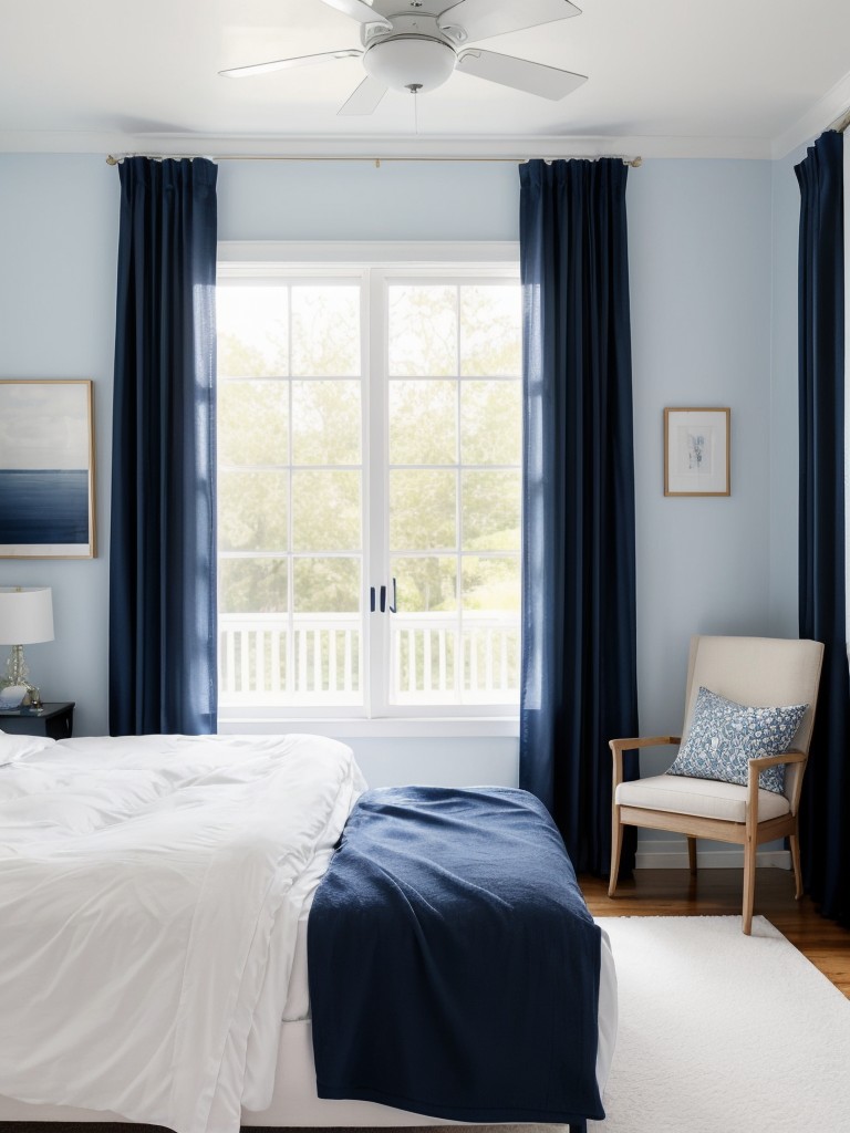 Navy Delight: Transform Your Bedroom with Deep Blue Walls