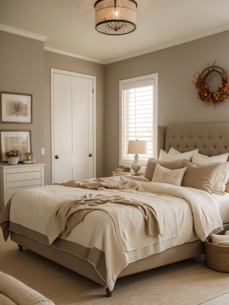 Cozy Chic: Elevate Your Apartment Bedroom with Elegant Neutrals.