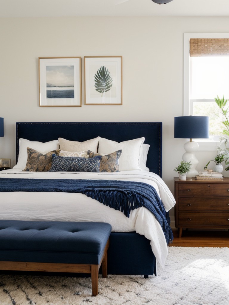 Bold & Beautiful: Navy Headboard Inspo for Your Dreamy Apartment.