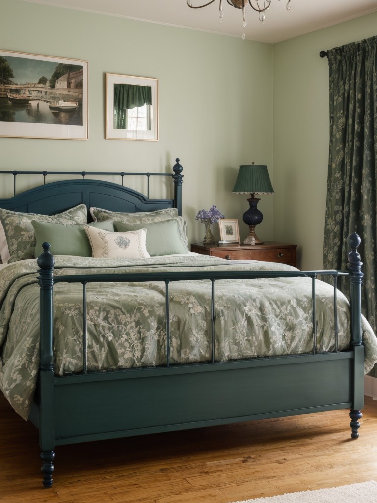 Vintage Charm for Your Bedroom: Navy & Green Refresh Décor