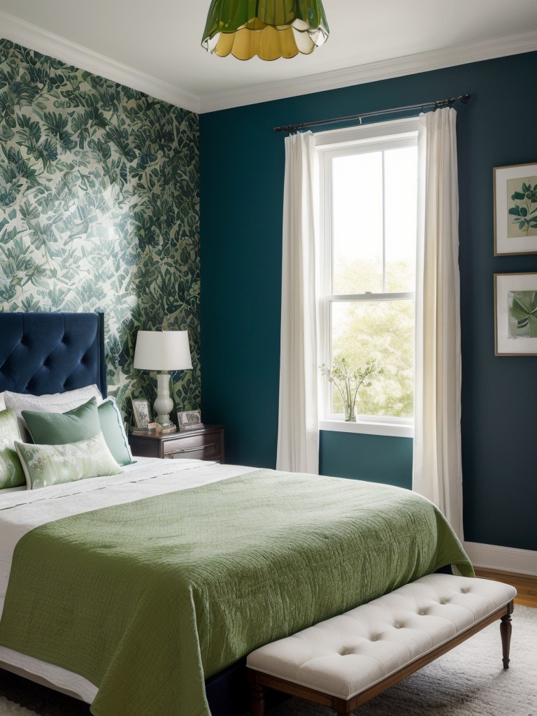 Eclectic Navy and Green Bedroom Ideas for a Vibrant Space