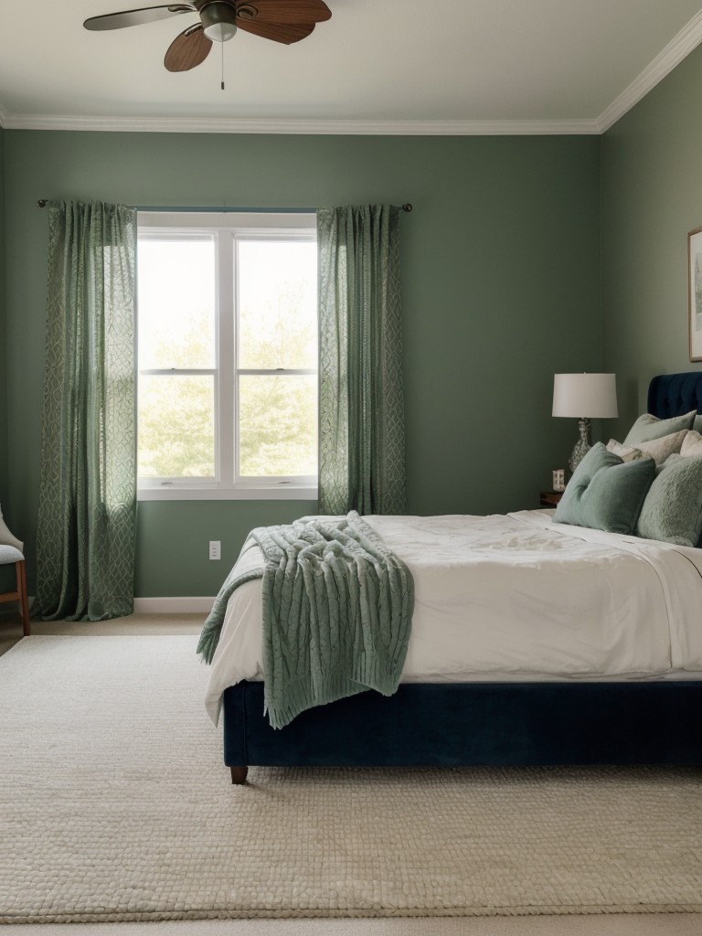 Serene Apartment Bedroom Decor: Navy and Green Refresh