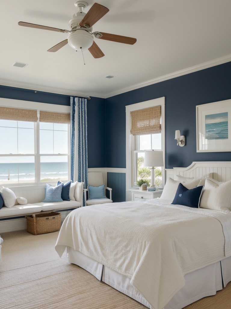 Coastal Chic: Navy Bedroom with Nautical Vibes