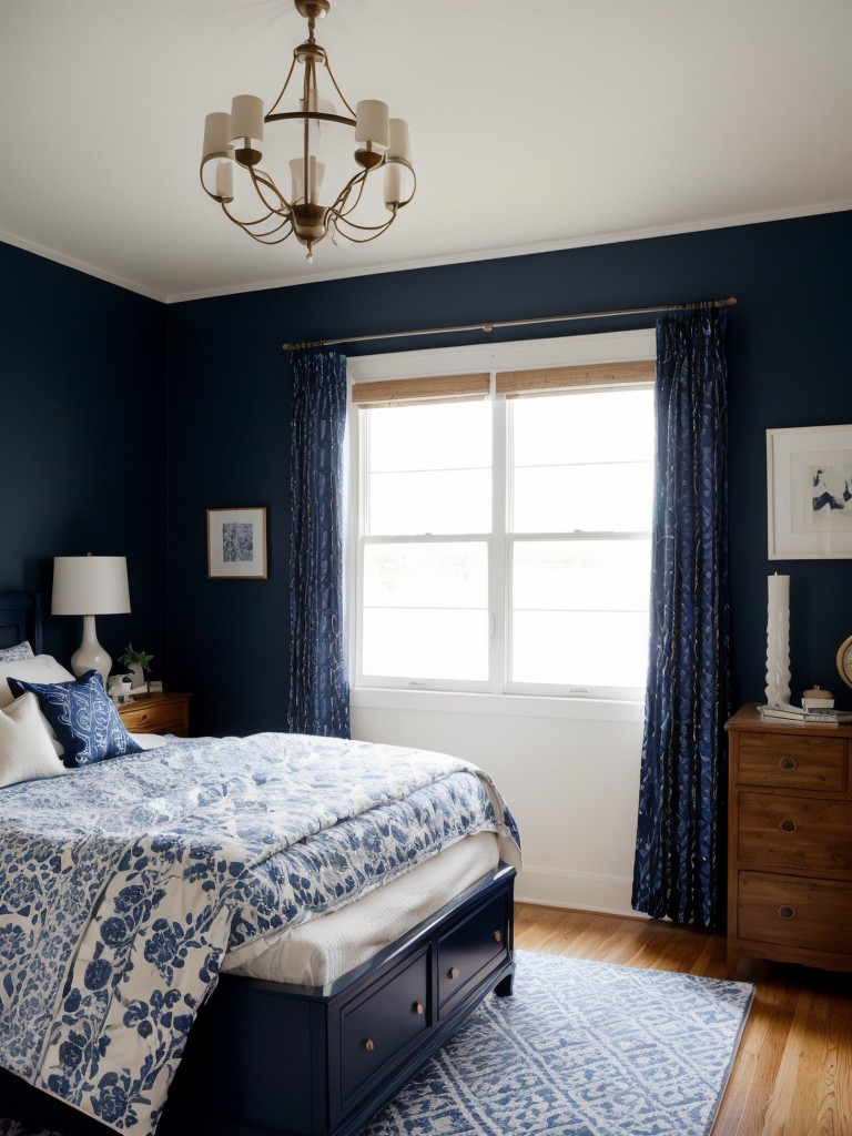 Dramatic Navy Bedroom Decor for a Playful Touch!