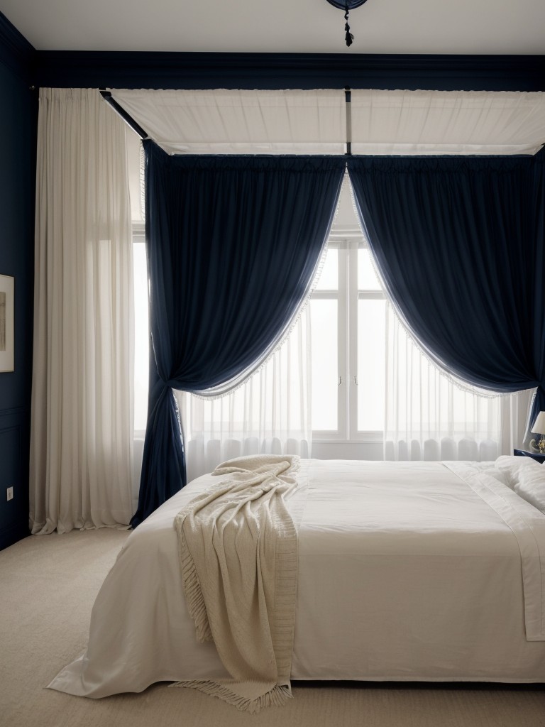 Dreamy Navy Bedroom Decor: Get inspired for a serene and sophisticated apartment.