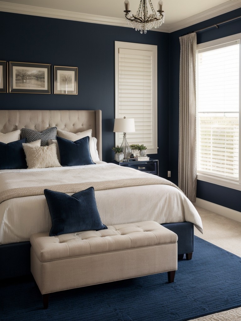 Create a Luxe Apartment: Navy Bedroom Decor Ideas