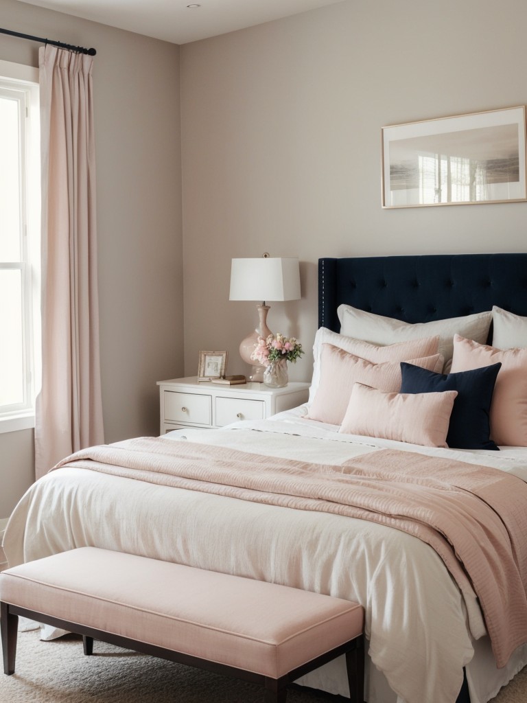 Cozy Apartment Vibes with Navy & Blush.