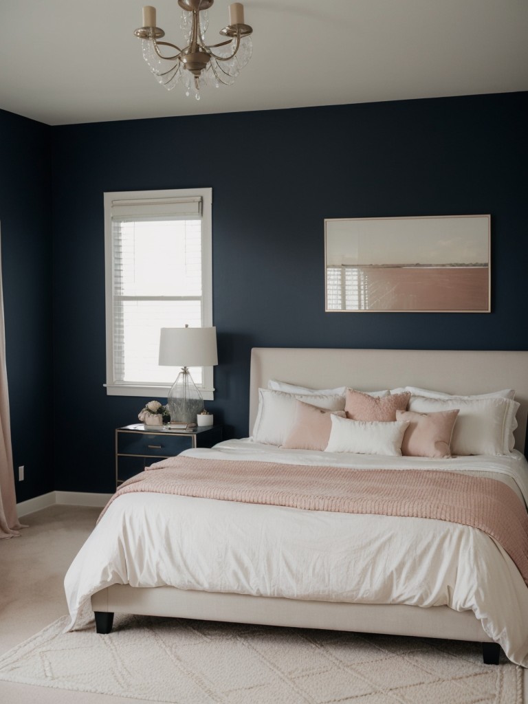 Apartment bliss: Navy and blush bedroom inspiration