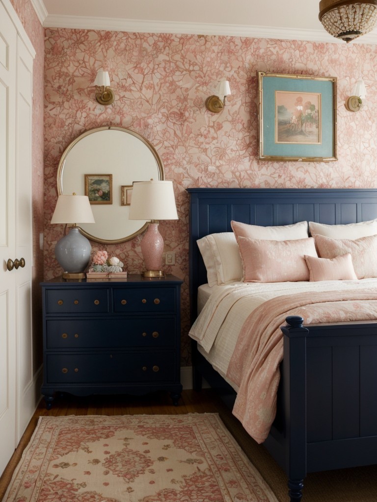 Create a Romantic Apartment with Navy and Blush Decor!