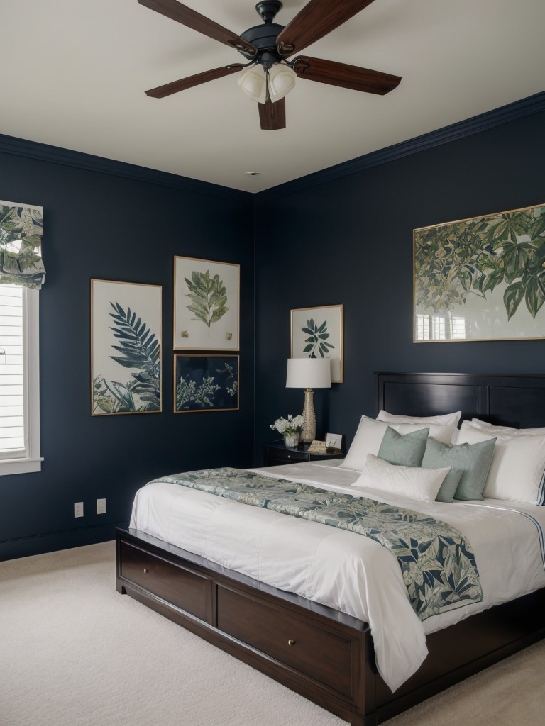 Navy Bliss: Elevate Your Bedroom with Bold Decor!