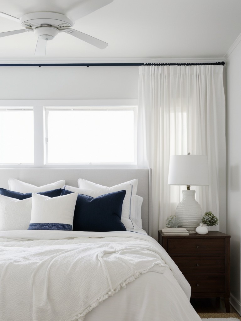 Navy Bedroom Decor: Light & Airy with White Accents