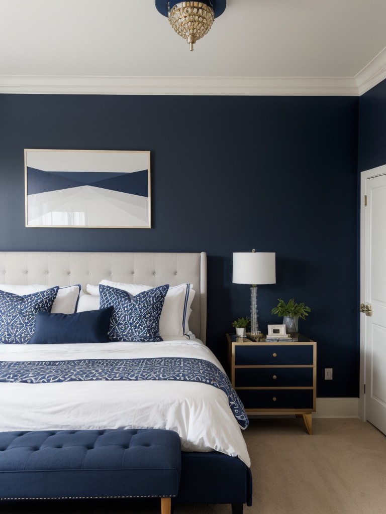 Navy Dream: Stunning Geometric Patterns for Chic Apartment Decor