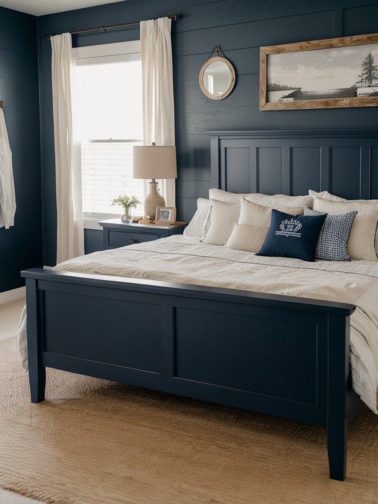 Navy & Rustic: Elevate Your Apartment with Farmhouse Bedroom Decor!