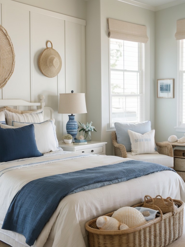 Coastal Vibes: Navy & Neutral Apartment Bedroom Makeover