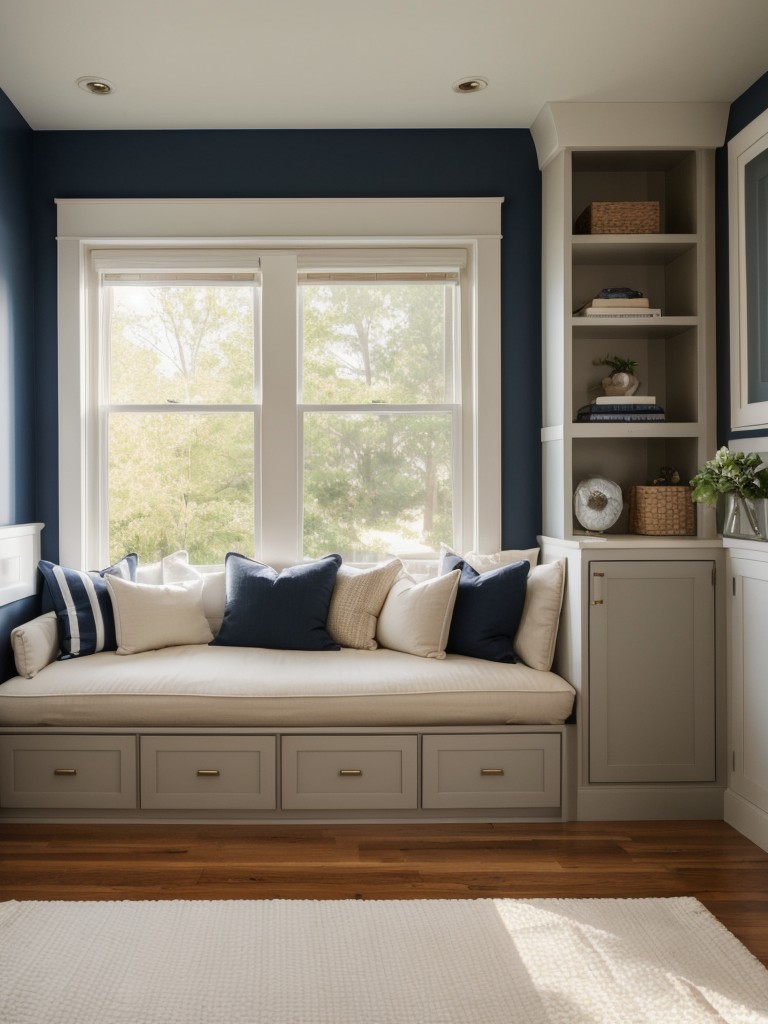 Cozy Navy and Neutral Bedroom Decor: Your Dream Reading Nook!