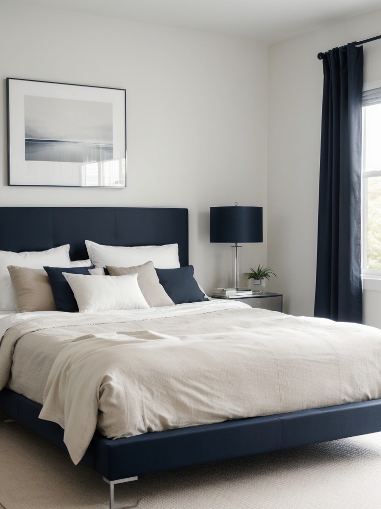 Navy & Neutral Apartment Transformation: Modern Minimalist Bedroom