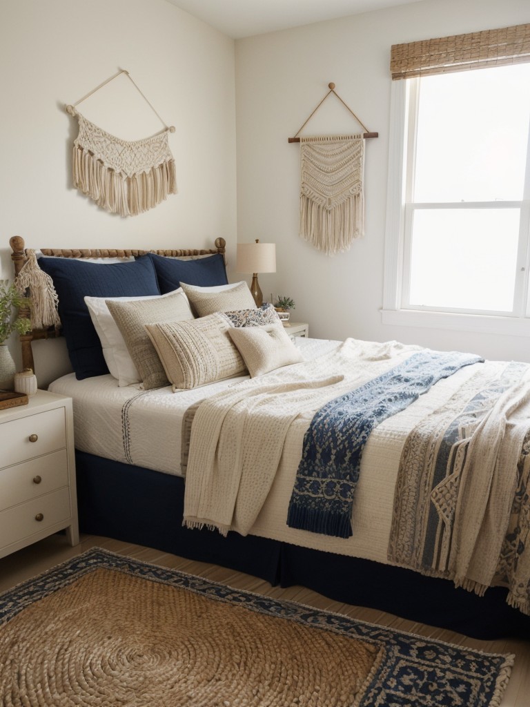 Cozy & Boho Bedroom: Navy & Neutral Decor Inspo!