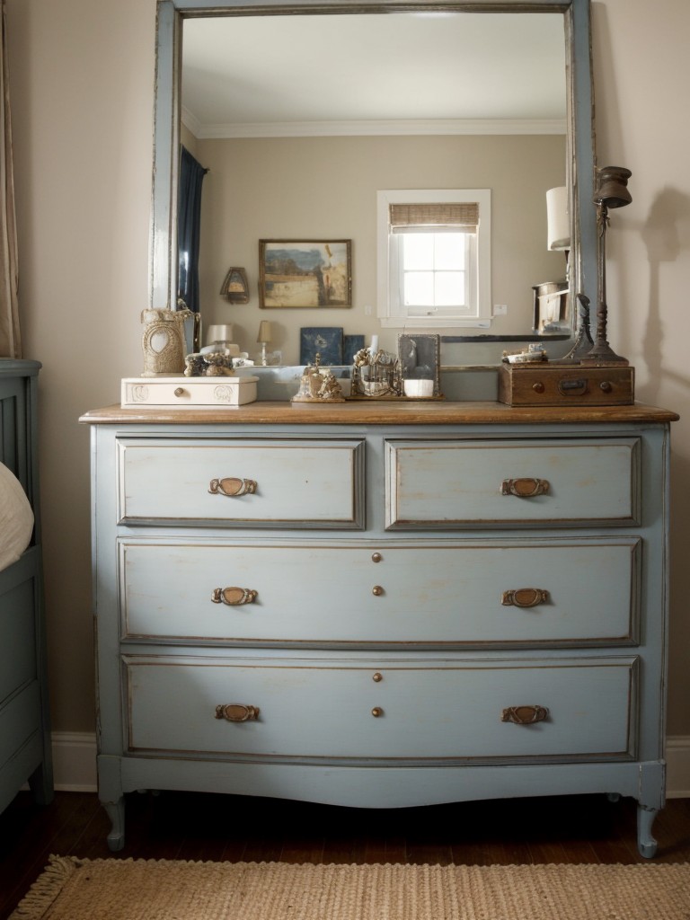 Vintage-inspired Navy & Neutral Bedroom Makeover: Embrace character and history in your space!