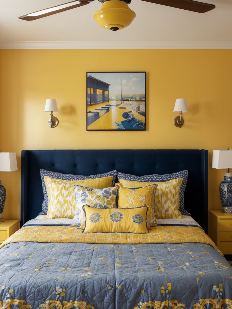 Eclectic Charms: Navy and Yellow Bedroom Inspiration