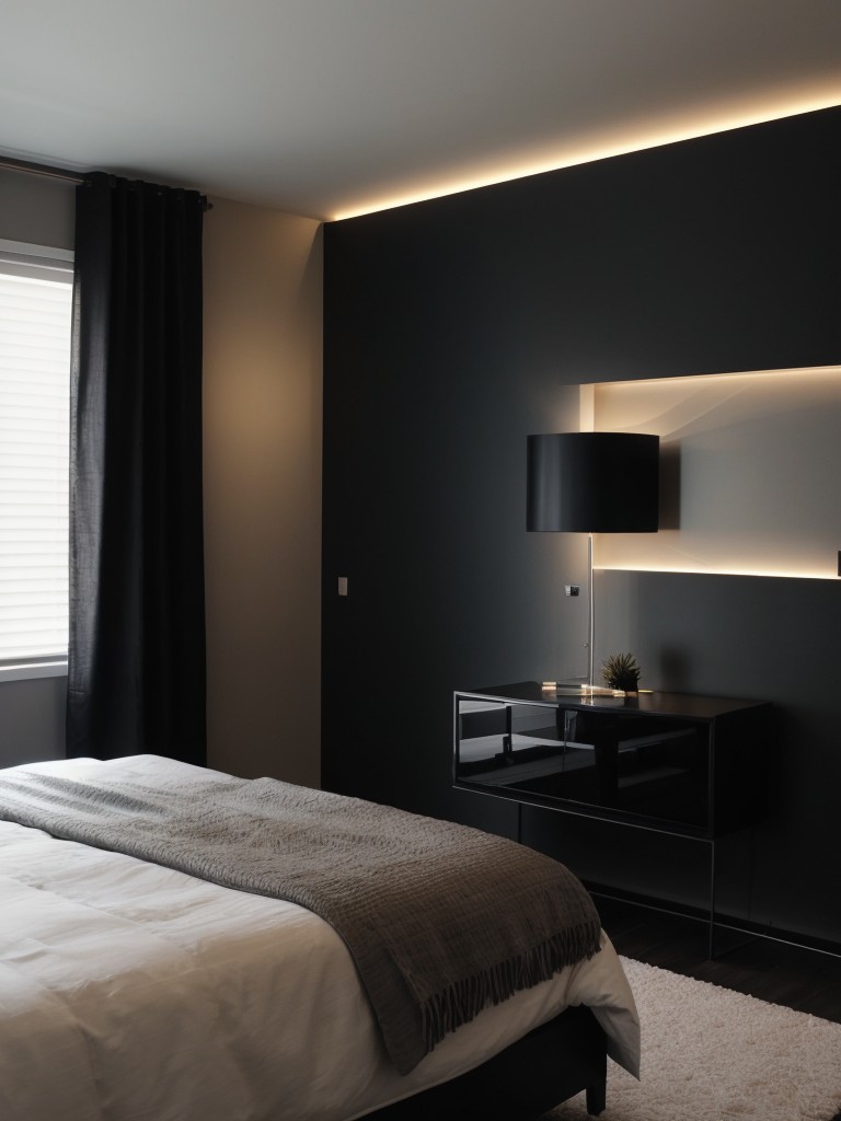 Gorgeous Black Bedroom Decor: Illuminate with Cove Lighting