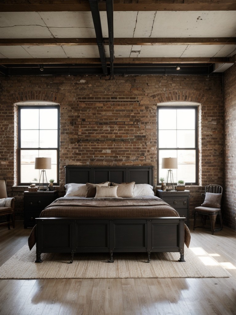 Urban Vintage Bedroom: Embrace Industrial Chic With Exposed Brick & Distressed Furniture