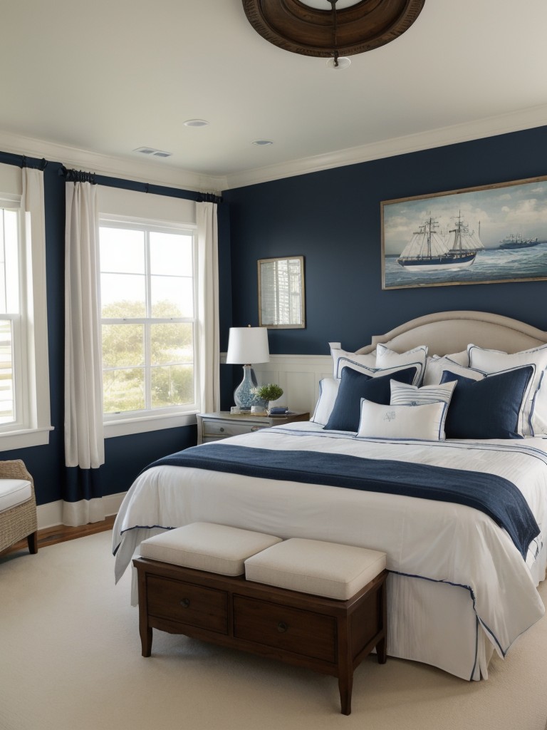 Nautical Bedroom Bliss: Serene Ship-Inspired Decor for Coastal Relaxation