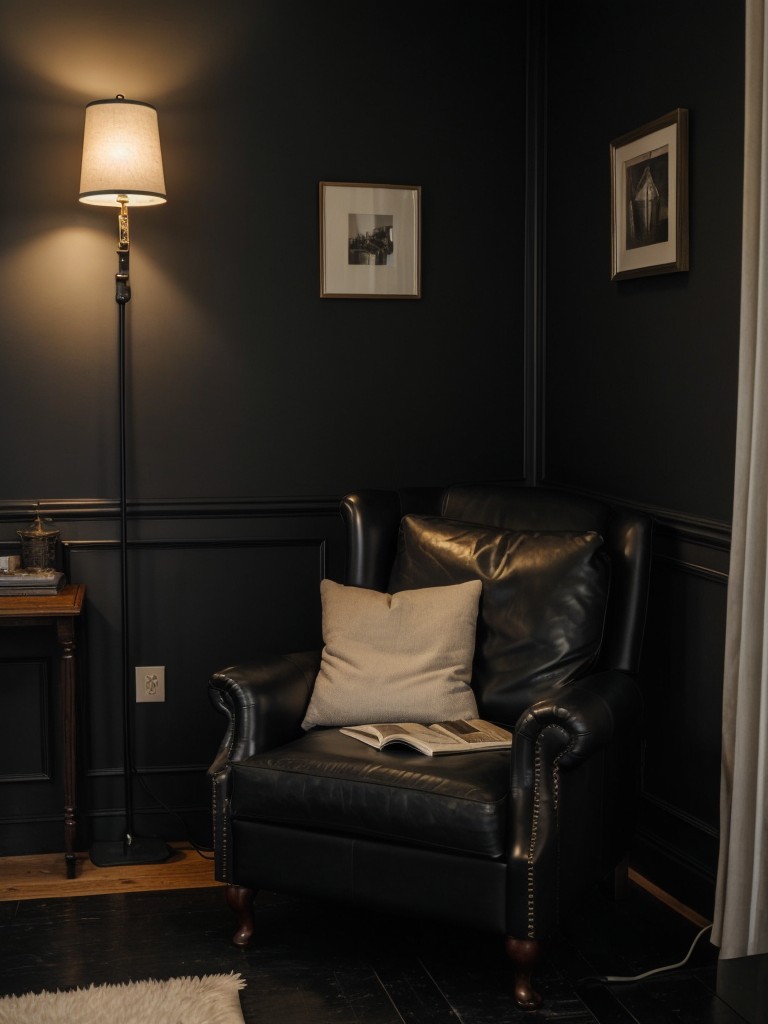 Cozy Corner: A Dark & Dreamy Black Bedroom