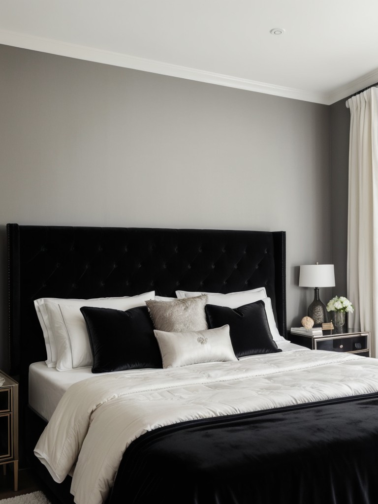 Luxury and Elegance: Black Velvet Bedroom Inspo.