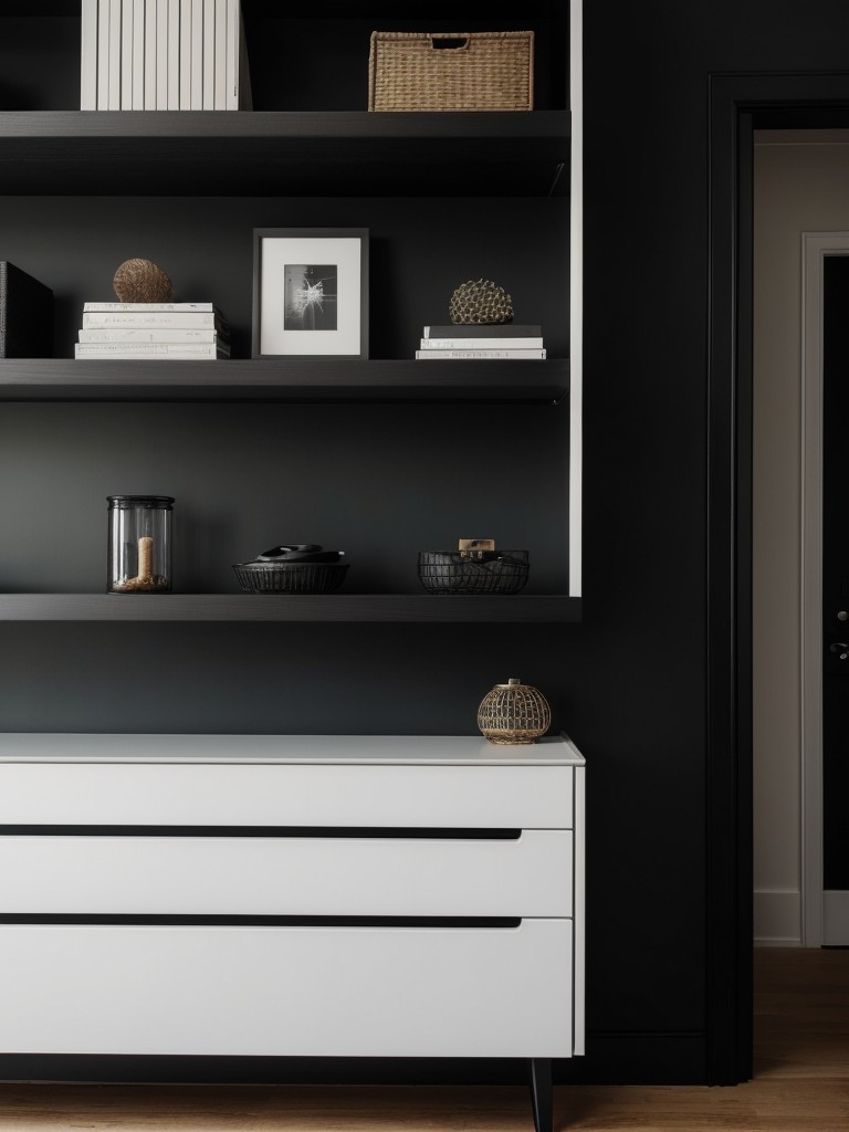 Black Bedroom Bliss: Space-saving storage ideas for your apartment.