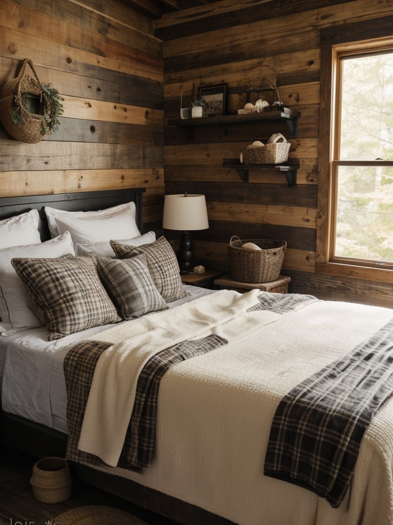 Rustic Bedroom with Cozy Vibes: Cosy up in style with warm woods and natural accents.