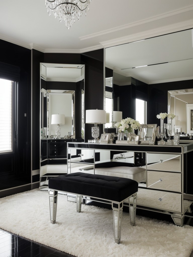 Mirror & Crystal: Glam Bedroom Decor