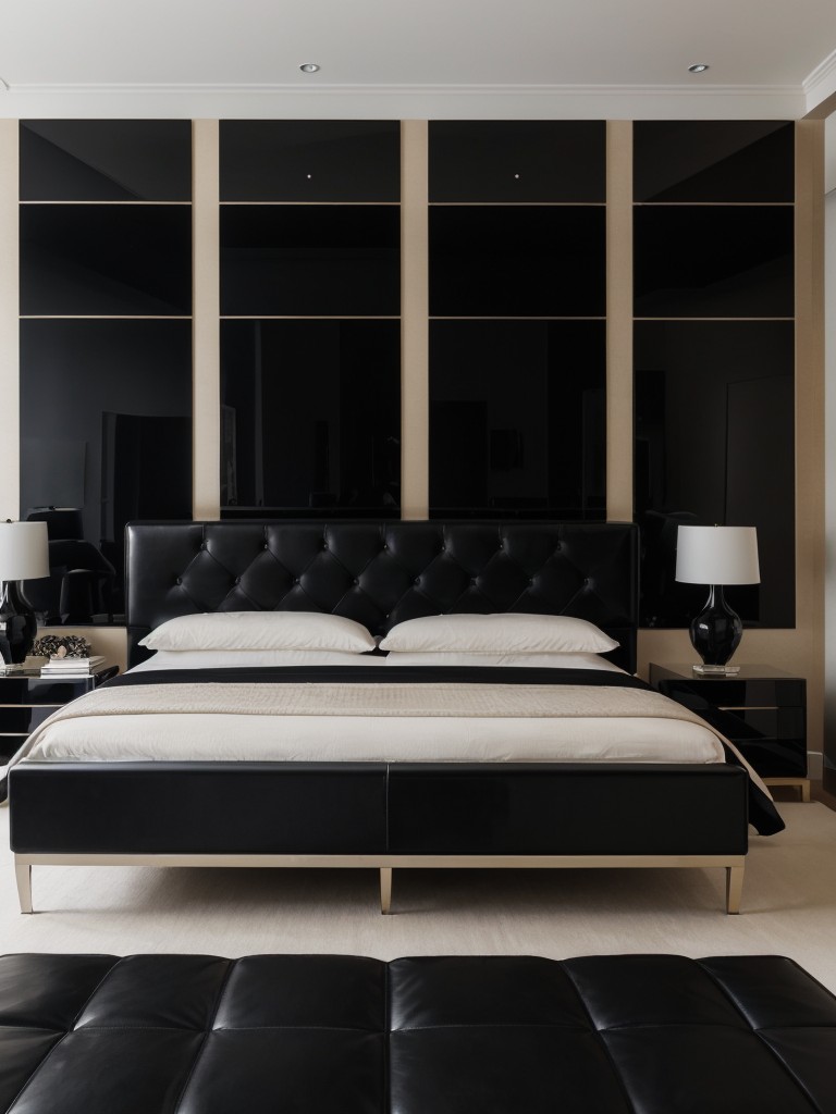 Chic Black Bedroom: Take your apartment to the next level with sleek elegance.